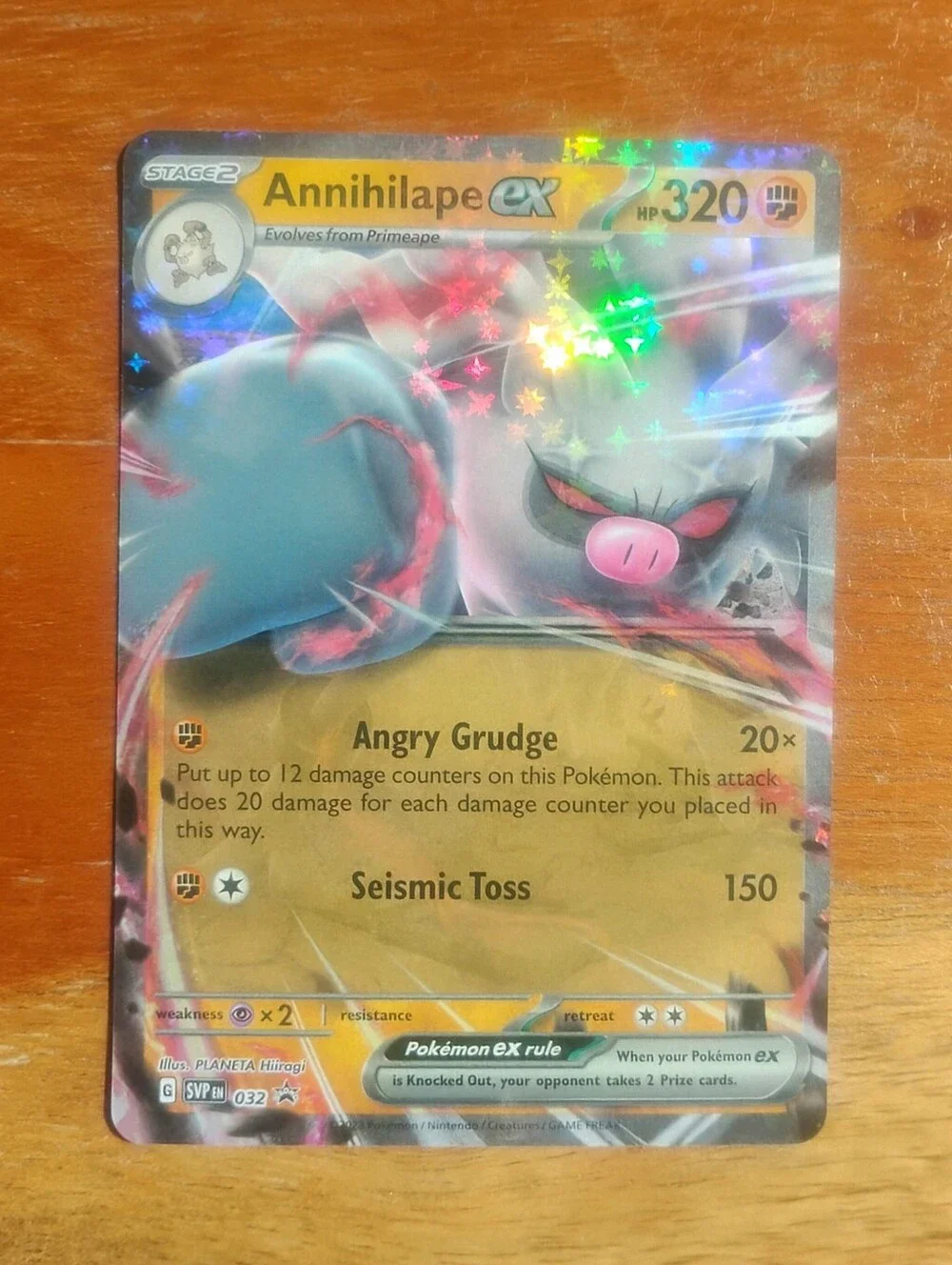 Near Mint 2023 Holo Annihilape EX Black Star Promo Pokemon Card